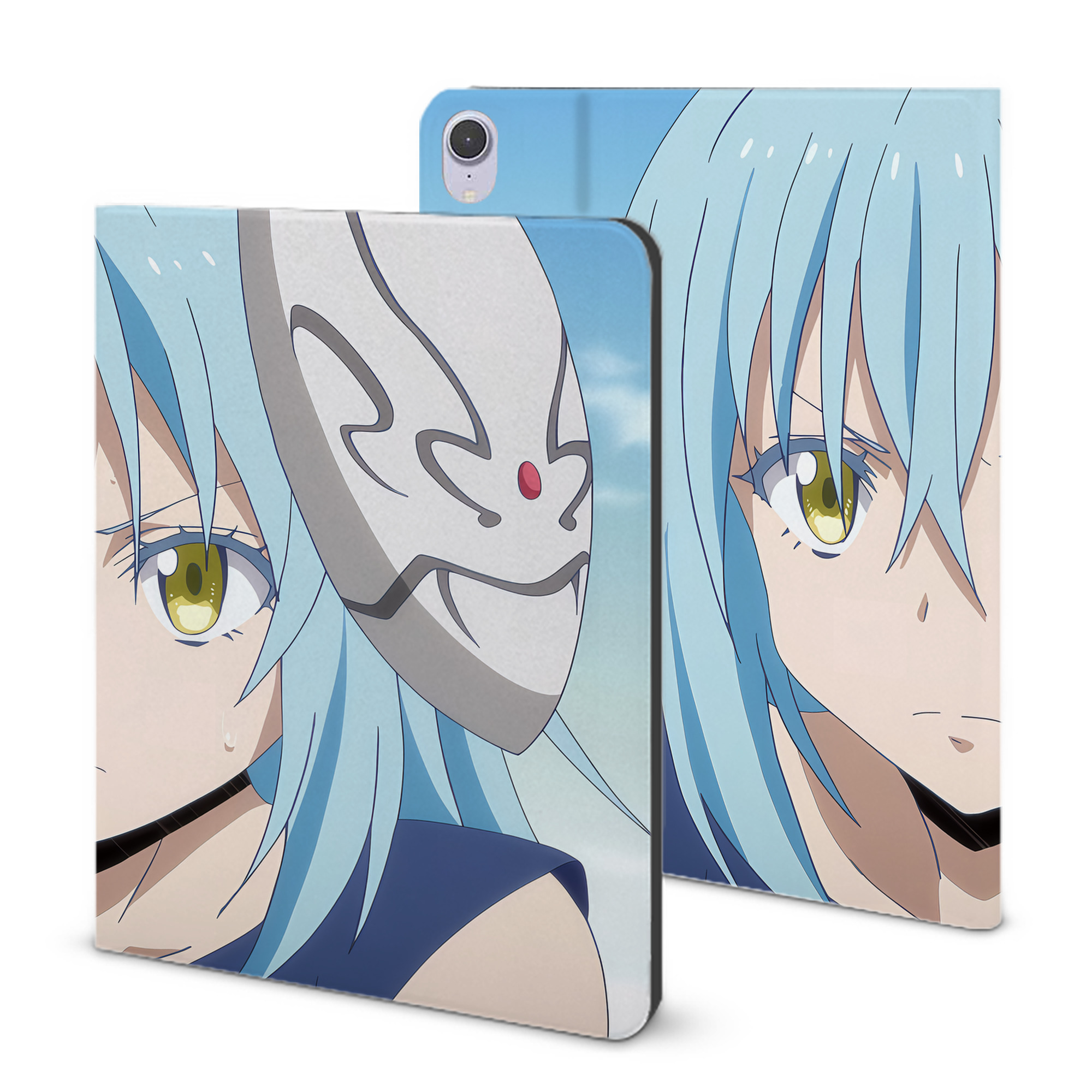 （画像用） 転スラ Regarding Reincarnated to Slime IPad ケース ブック型 PUレザー TPU 耐衝撃 軽量 薄型 ペン収納なし 全面保護 IPad 各モデル対応